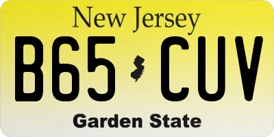 NJ license plate B65CUV