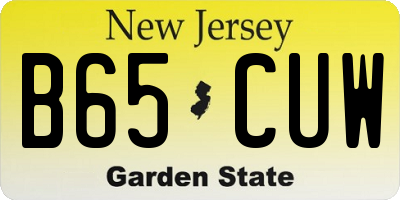NJ license plate B65CUW