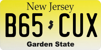 NJ license plate B65CUX