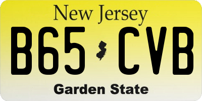 NJ license plate B65CVB