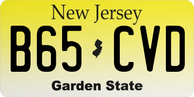 NJ license plate B65CVD