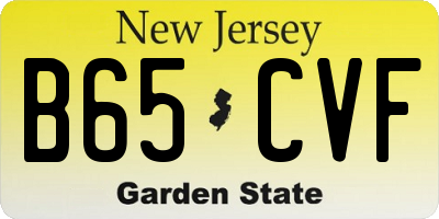 NJ license plate B65CVF