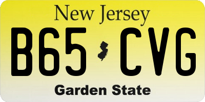 NJ license plate B65CVG