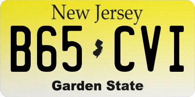NJ license plate B65CVI