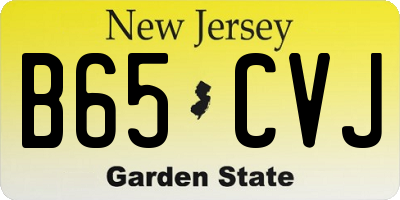NJ license plate B65CVJ