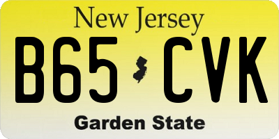 NJ license plate B65CVK