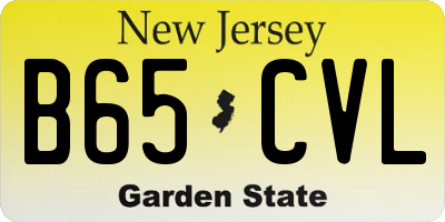NJ license plate B65CVL