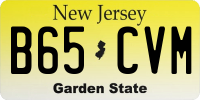 NJ license plate B65CVM