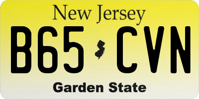 NJ license plate B65CVN
