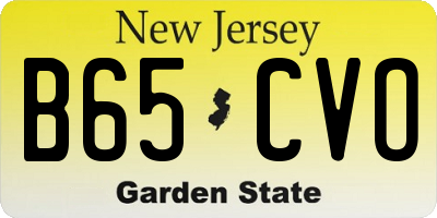 NJ license plate B65CVO