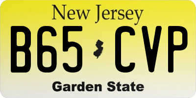 NJ license plate B65CVP