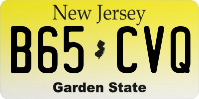 NJ license plate B65CVQ