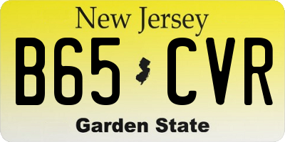 NJ license plate B65CVR
