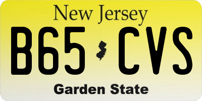 NJ license plate B65CVS