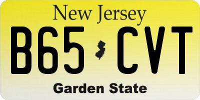 NJ license plate B65CVT