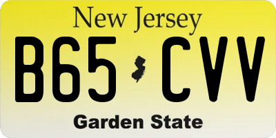 NJ license plate B65CVV