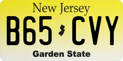 NJ license plate B65CVY