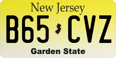 NJ license plate B65CVZ