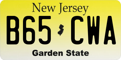 NJ license plate B65CWA