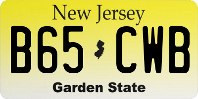 NJ license plate B65CWB