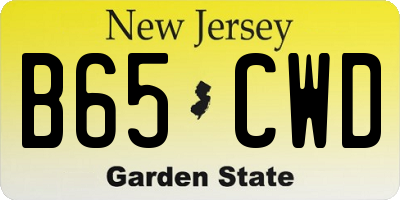 NJ license plate B65CWD