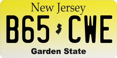 NJ license plate B65CWE