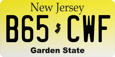 NJ license plate B65CWF