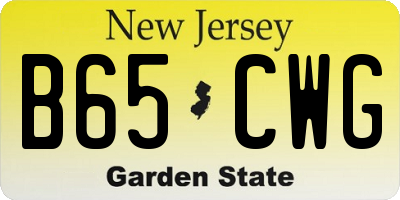 NJ license plate B65CWG