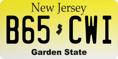 NJ license plate B65CWI