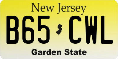 NJ license plate B65CWL