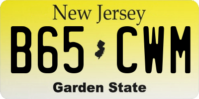 NJ license plate B65CWM