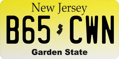 NJ license plate B65CWN