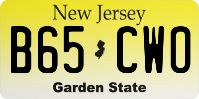 NJ license plate B65CWO