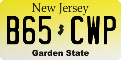 NJ license plate B65CWP