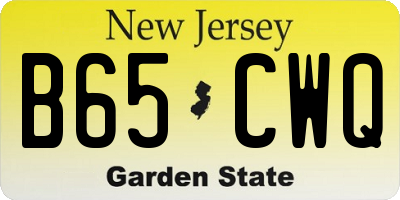 NJ license plate B65CWQ