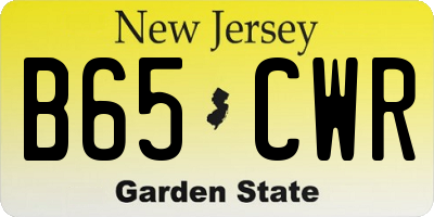 NJ license plate B65CWR