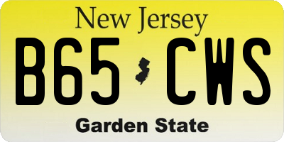 NJ license plate B65CWS