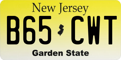 NJ license plate B65CWT