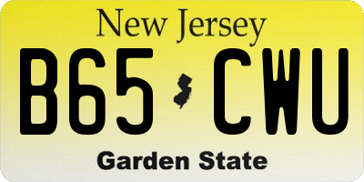 NJ license plate B65CWU