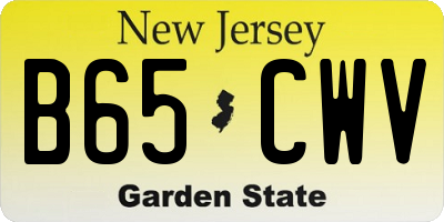 NJ license plate B65CWV