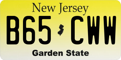 NJ license plate B65CWW