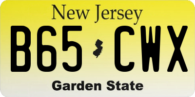 NJ license plate B65CWX
