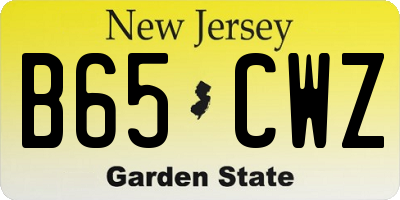 NJ license plate B65CWZ