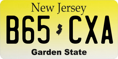 NJ license plate B65CXA