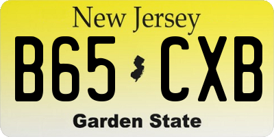 NJ license plate B65CXB