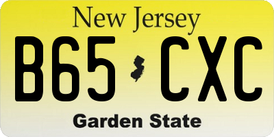 NJ license plate B65CXC