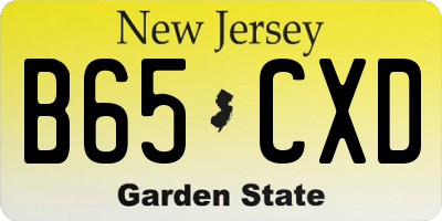 NJ license plate B65CXD