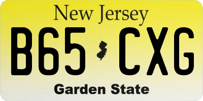 NJ license plate B65CXG