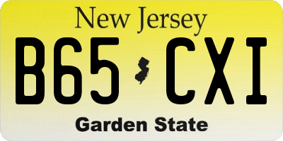 NJ license plate B65CXI