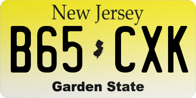 NJ license plate B65CXK